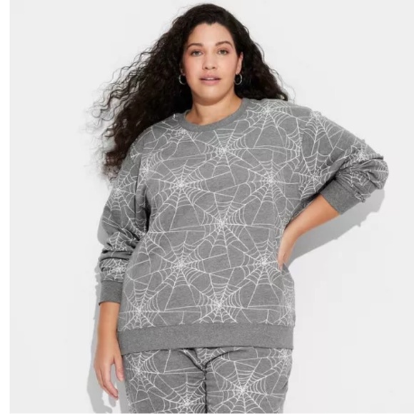 Gray Spiderweb Ladies Fleece Set - Picture 6 of 7